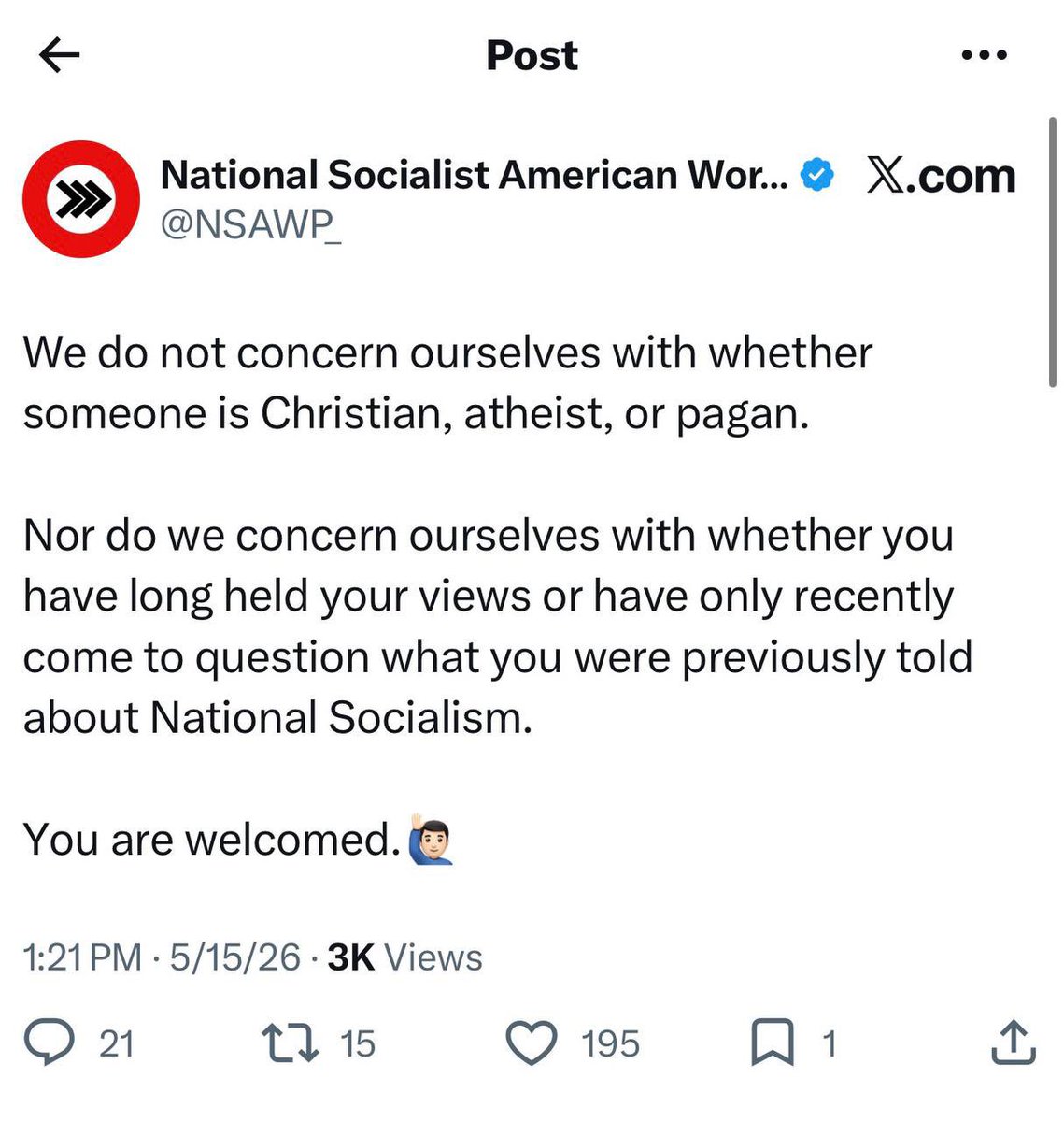 National Socialist American Party of Florida tweet media