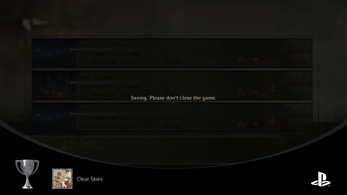 Angel_Qatherine's tweet photo. Silent Hill f 
Clear Skies (Silver)
#SilentHillf 
#PlayStationTrophy https://t.co/wvnHxNNQjl