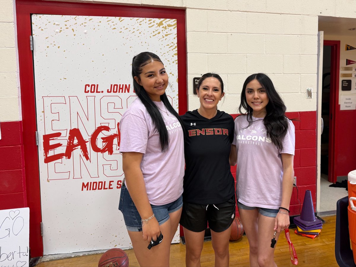 BGutierrez_EMS's tweet photo. We had the best refs today at the Faculty/Staff basketball game! 🏀💜🧡 our former students Amanda &amp; Jaylin! https://t.co/8A7z1hkyVZ