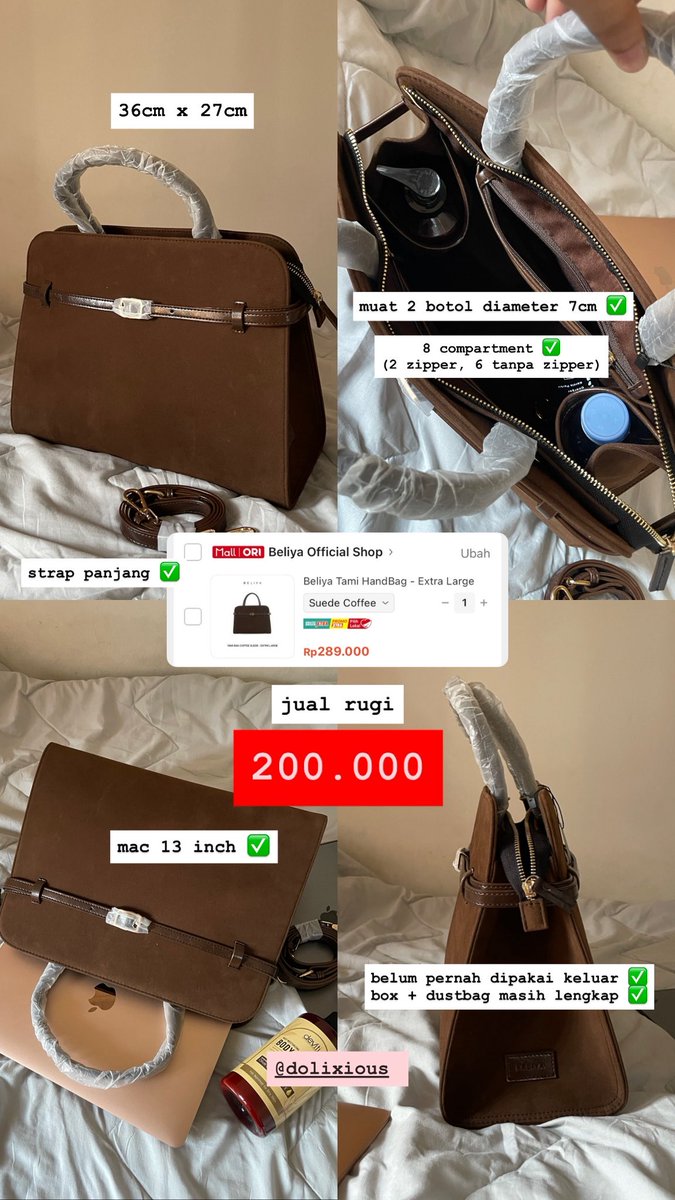 bolixious's tweet photo. WTS WANT TO SELL PRELOVED TAS NGAMPUS KERJA HANDBAG

💸 200k
👜 Brand new, belum pernah dipakai
📍 Pogung, Yogyakarta
✅ COD (sekitar UGM), gosend, instan

-box, dustbag masih ada
-muat mac 13 inch
-tumblr diameter 7 cm masuk

for more details and information dm ya!
#zonauang https://t.co/hcUb8Fb4D3
