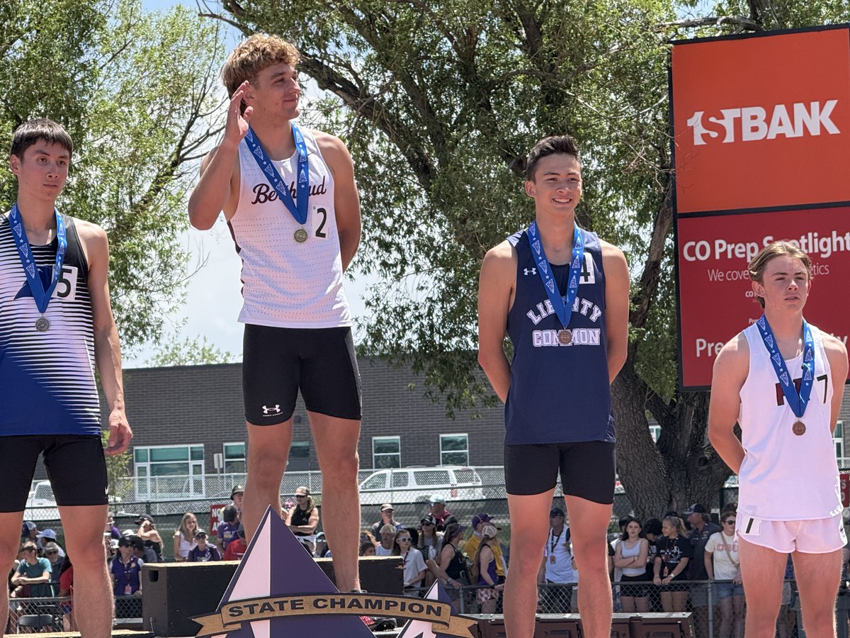 BerthoudHS's tweet photo. Another day, another Banner! Aidan Malherbe wins state in the 800 meter with a thrilling finish. https://t.co/Uq7iQVMUz1