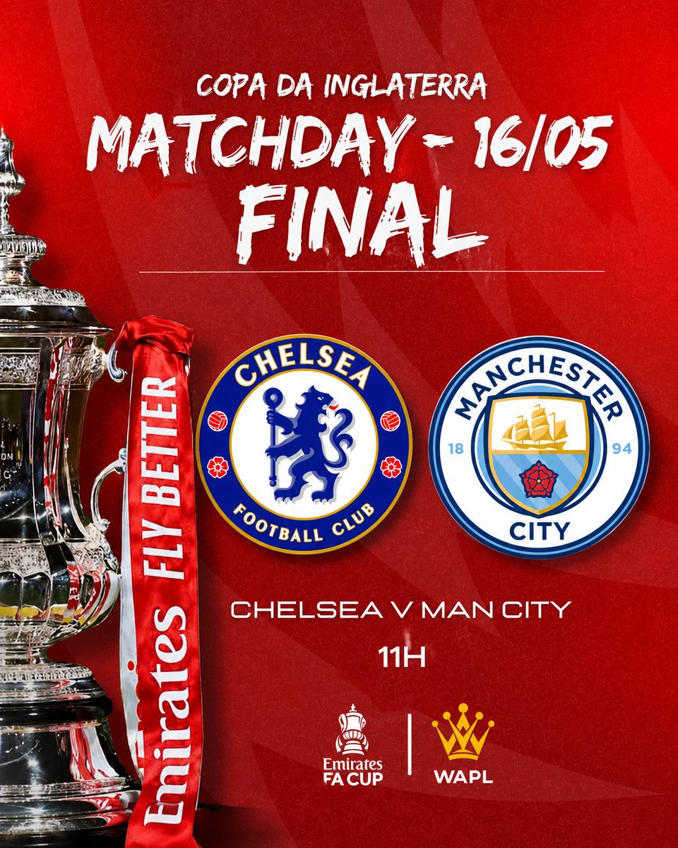 WeArePLeague's tweet photo. ◉ Copa da Inglaterra • Final 

Wembley será pequeno mais uma vez para esse confronto que acontece neste Sábado.

Chelsea v Man City se enfrentam com os Blues precisando do título para tentar amenizar a temporada bem abaixo e garantir uma vaga na Europa League da próxima temporada.

Já os Citizens querem a Tríplice Coroa Nacional, já conquistaram a Copa da Liga, ainda estão na disputa pela Premier League e nesta final v Chelsea.

É jogo gigante! 

É Final em Wembley! 

Fique ligado! 

Vêm com a gente! 

#CopaDaInglaterra 

@EmiratesFACup

#CHEMCI 

#WAPL