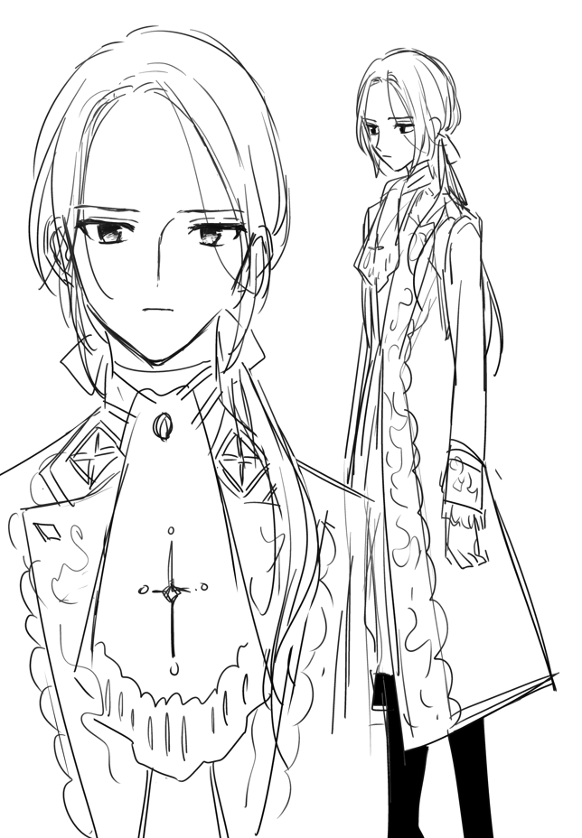 連載前のキャラデザ段階のステファン発掘した
今より神経質っぽくて存在感があるのだけど、物語の役回り的にもっと印象が薄い方がいいなと思って調整した気がする 