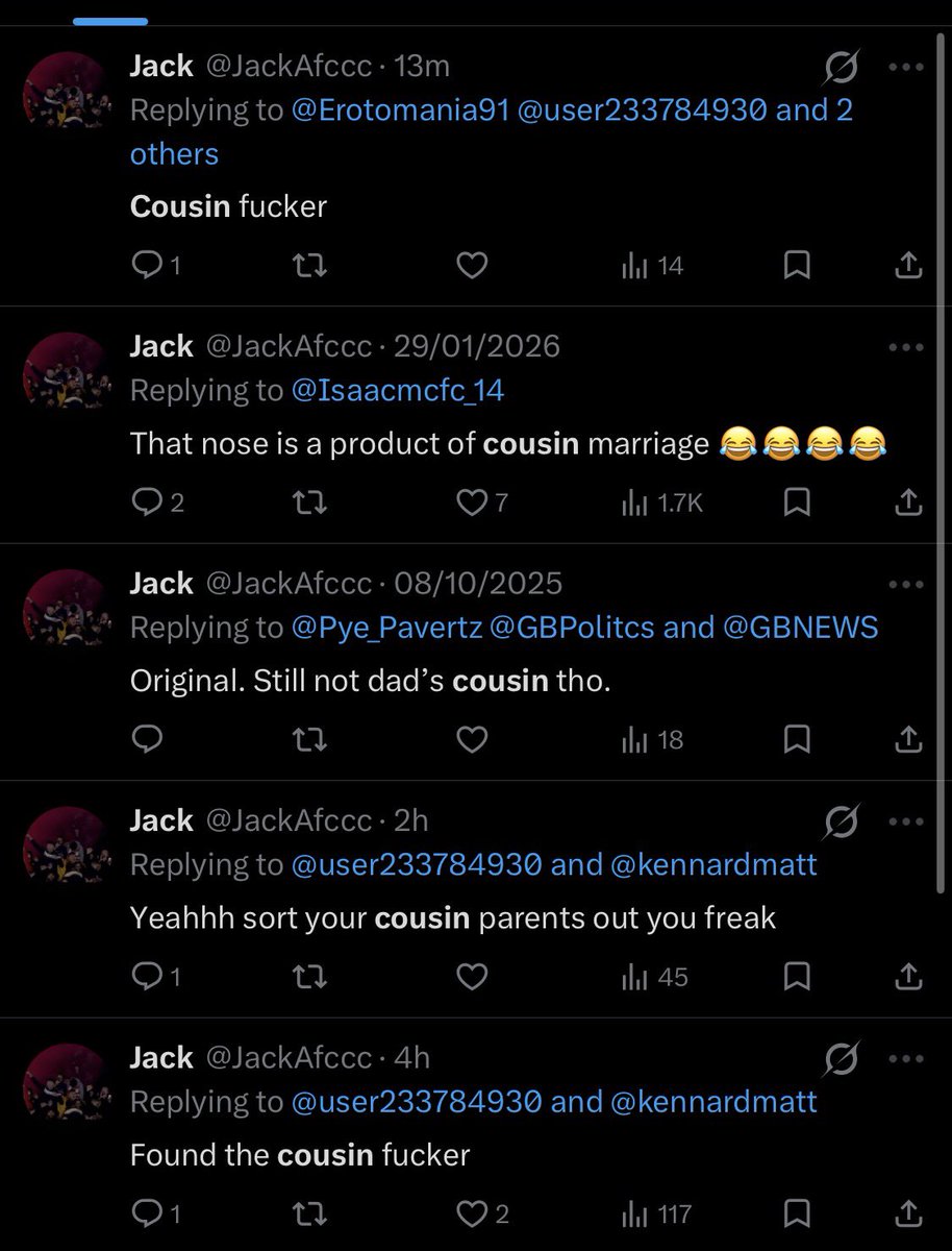 ClockEndHH's tweet photo. @JackAfccc @kennardmatt Someone has a fetish for there cousin ooo https://t.co/mPiEgOio1D