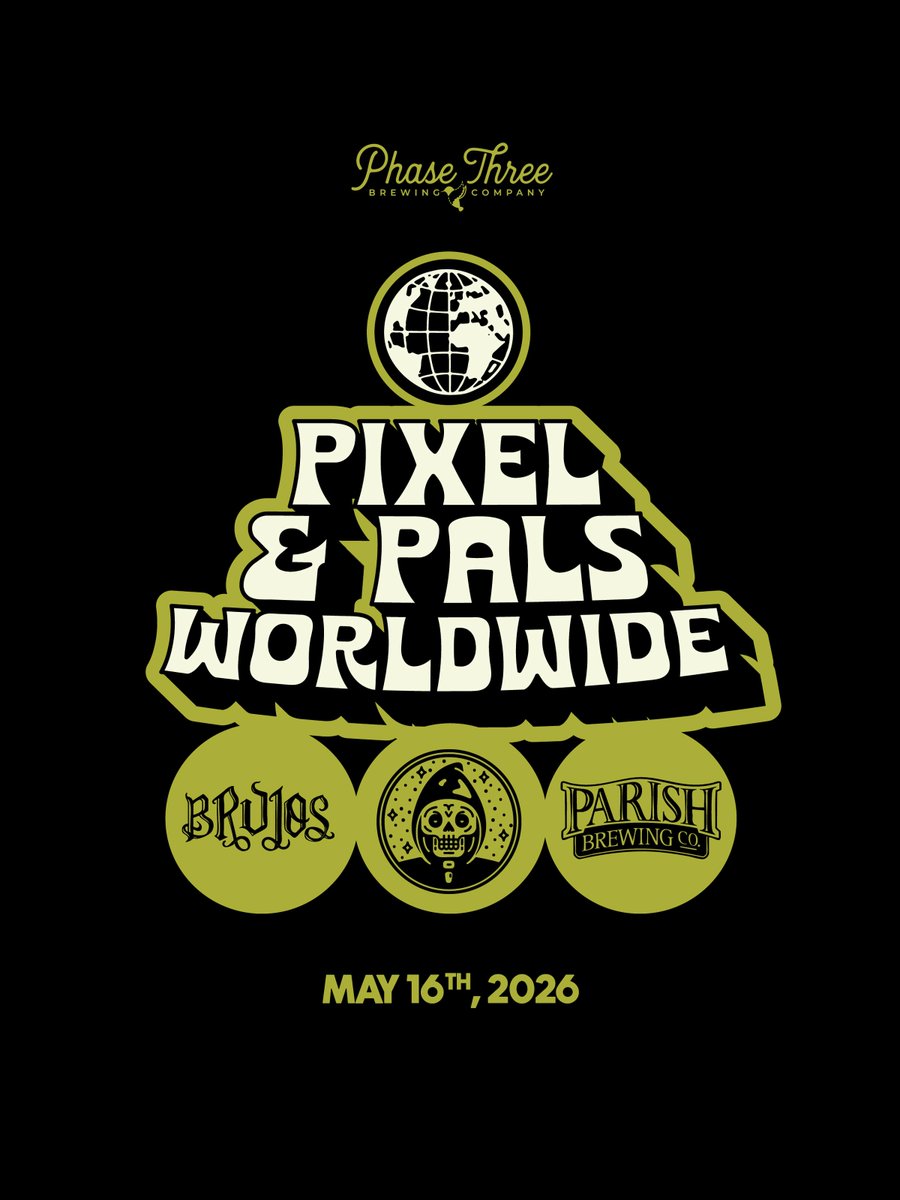 Beermiscuous's tweet photo. Tomorrow! 4pm! We're celebrating Pixel &amp; Pals Worldwide with our friends at Phase Three! Tappings of all three collab brews (Brujos, Messorem, and Parish) and cans of the whole Pixel quartet, plus goodies and extras! Come on by Saturday, May 16, 4pm! Cheers! https://t.co/2FtunJgTaX