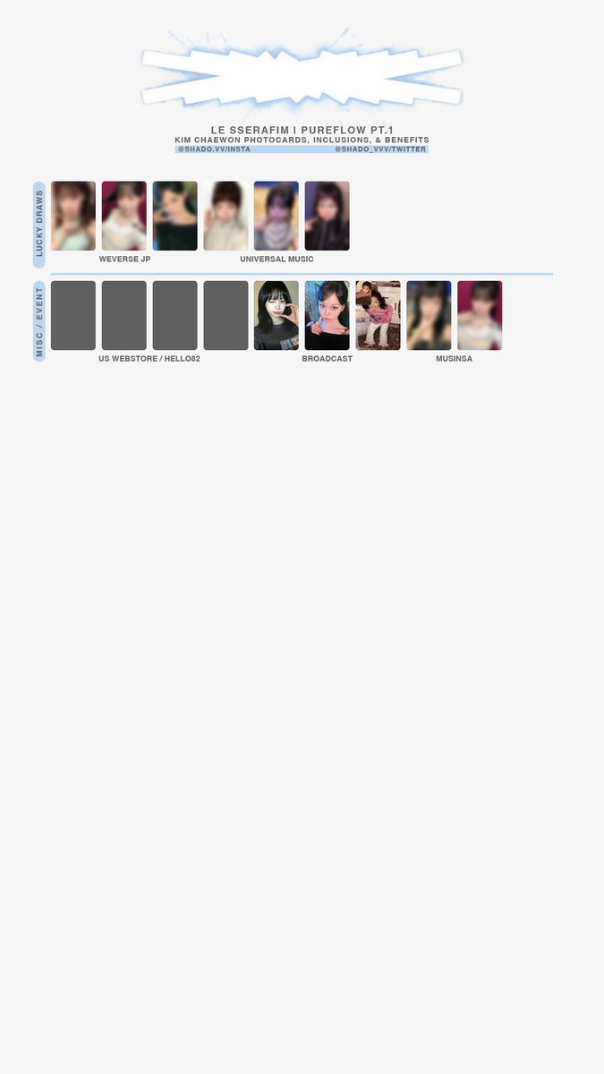 heaven出品　5枚 150526 - LE SSERAFIM - PUREFLOW pt1 - Member photocard & benefit
