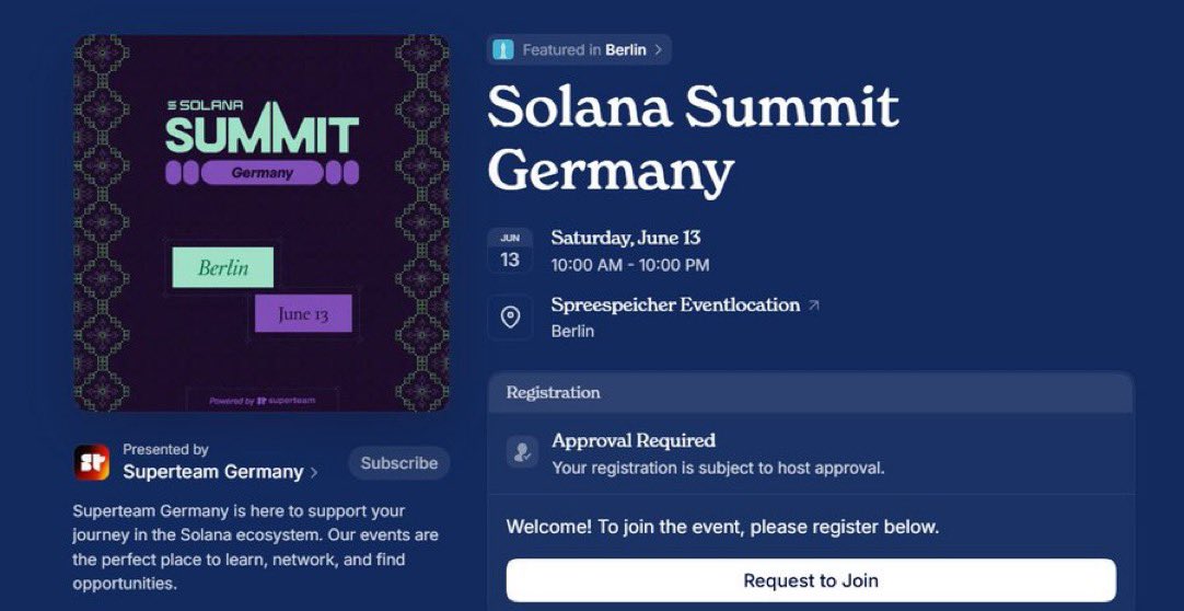 Noble_crypt's tweet photo. Most people still think Solana is only about memecoins and fast transactions

They’re missing the bigger shift happening right now

Solana is becoming the infrastructure behind a new internet economy where creators, builders, investors and institutions can move value globally in seconds

That’s exactly what Solana Summit Germany is set to explore on 13th of June in Berlin,Germany 

From Internet Capital Markets to the next phase of onchain innovation, this summit brings together the people building where crypto is heading next with @SuperteamDE