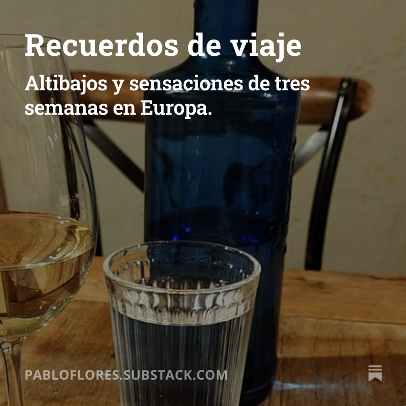 pablodf76's tweet photo. Volví de mi viaje y escribí sobre la soledad del viajero, las pequeñas cosas que hacen tolerable el turismo y mi versión (alcohólica) de la magdalena proustiana. #Readme: link en el primer comentario. https://t.co/0TSzLpYmMv