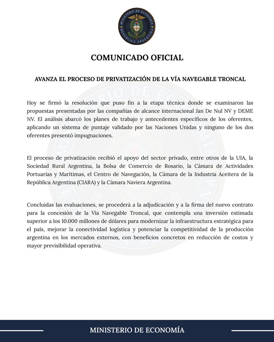 Ministerio de Economía tweet media