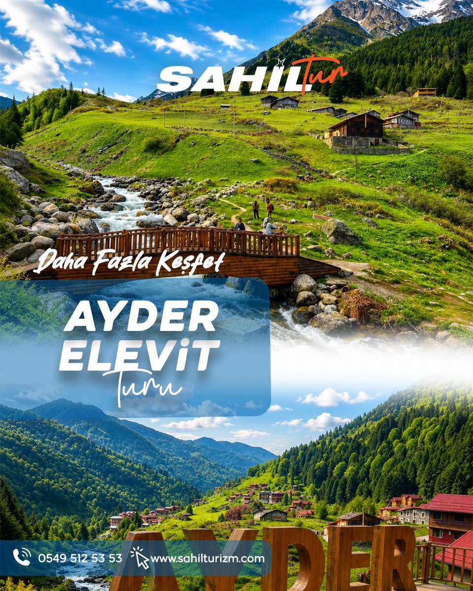 sahilturizm's tweet photo. 🌿 Bulutların üzerine çıkmaya hazır mısınız?

🏔️ Ayder Yaylası  
☁️ Elevit Yaylası  
🌉 Zilkale  
🌲 Fırtına Vadisi

Karadeniz’in eşsiz yayla manzaraları sizi bekliyor 📸✨

#Ayder #Rize #Karadenizturu #Çatvadisi #Çamlıhemşin #Elevityaylası https://t.co/eVIf6jwubH