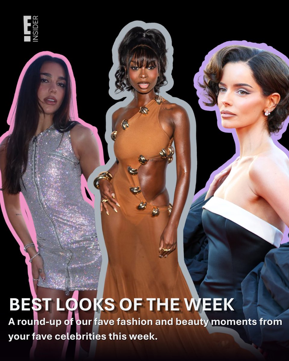 einsider's tweet photo. Your weekly round-up of our fave looks from this week. Swipe to see the best fashion and beauty moments from your fave celebs.

(📷: Getty, Dua Lipa) https://t.co/kK5YF5dlQA