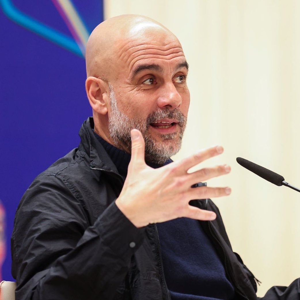 City_hq's tweet photo. 🚨 𝗕𝗥𝗘𝗔𝗞𝗜𝗡𝗚: Pep Guardiola when asked about the #EmiratesFACup Final being his last visit to Wembley with #ManCity: 

“No way… I have one more year!” 🗣️‼️

📰 via @HaytersTV https://t.co/Tmbq7GKfU1