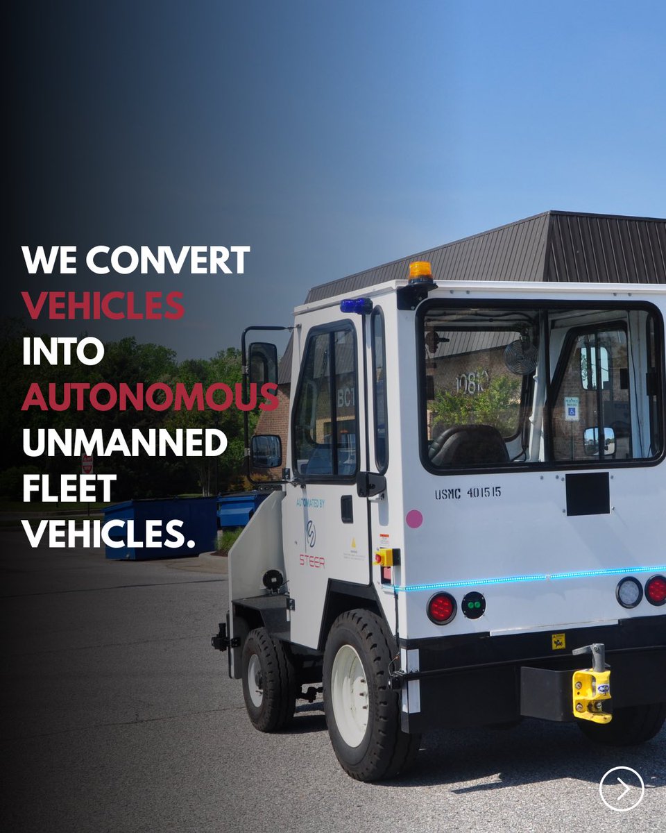 STEERTechLLC's tweet photo. We heard this question nonstop at ACT Expo 2026, so here’s the answer.

STEER transforms vehicles into autonomous unmanned fleet vehicles built for real-world operations.

From the STEER ecosystem, operators can command vehicles to autonomously move from point A to point B. https://t.co/garne0Lssc