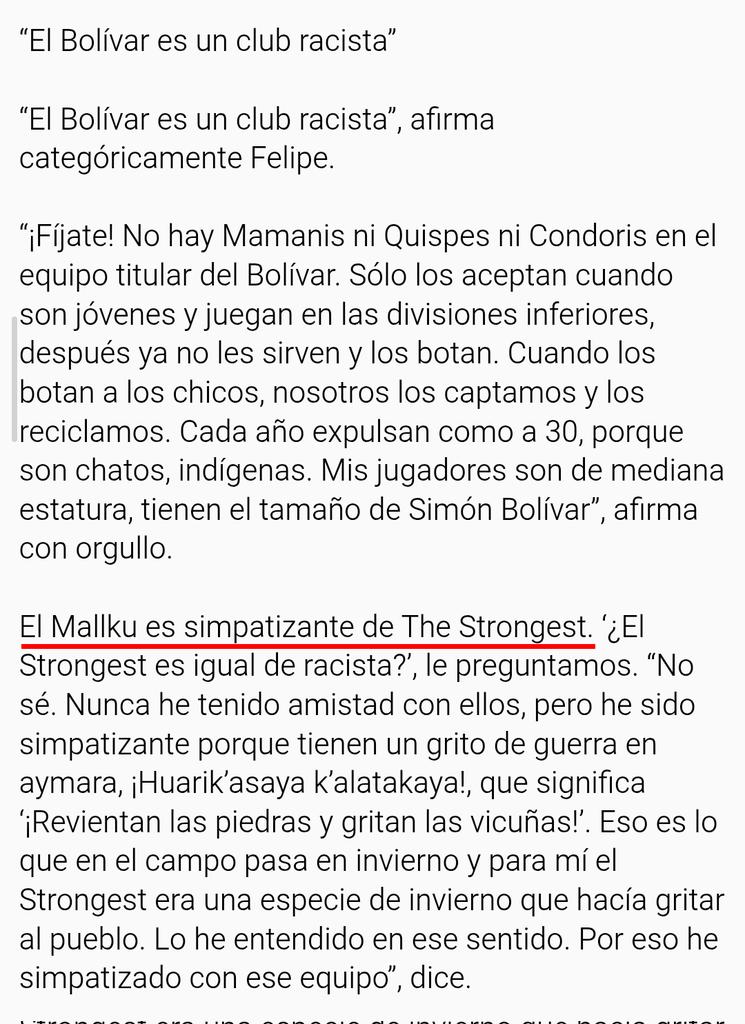TioAcademico's tweet photo. Imagínate sacar pecho de una pelea de aborigenes salvajes y olvidar que el terrorista del Mallku era más gato que nacer en la puna, el pedófilo del chapare era amigo de Salinas, sus hinchas son Eva Copa, Franklin Flores, etc.

Son un equipo de indígenas refinados. https://t.co/6KWArdaTTa