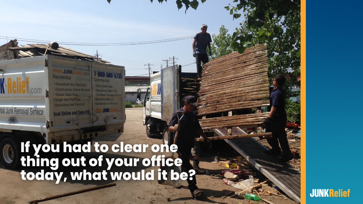 JunkRelief's tweet photo. Be honest… what’s taking up space in your office that no one has touched in months? 👀

Old files? Broken chairs? Outdated equipment? A small cleanout can make a big difference in how your team feels and works. 💼✨

#JunkRelief #OfficeCleanout #DeclutterYourOffice https://t.co/MuuqpmhwLg