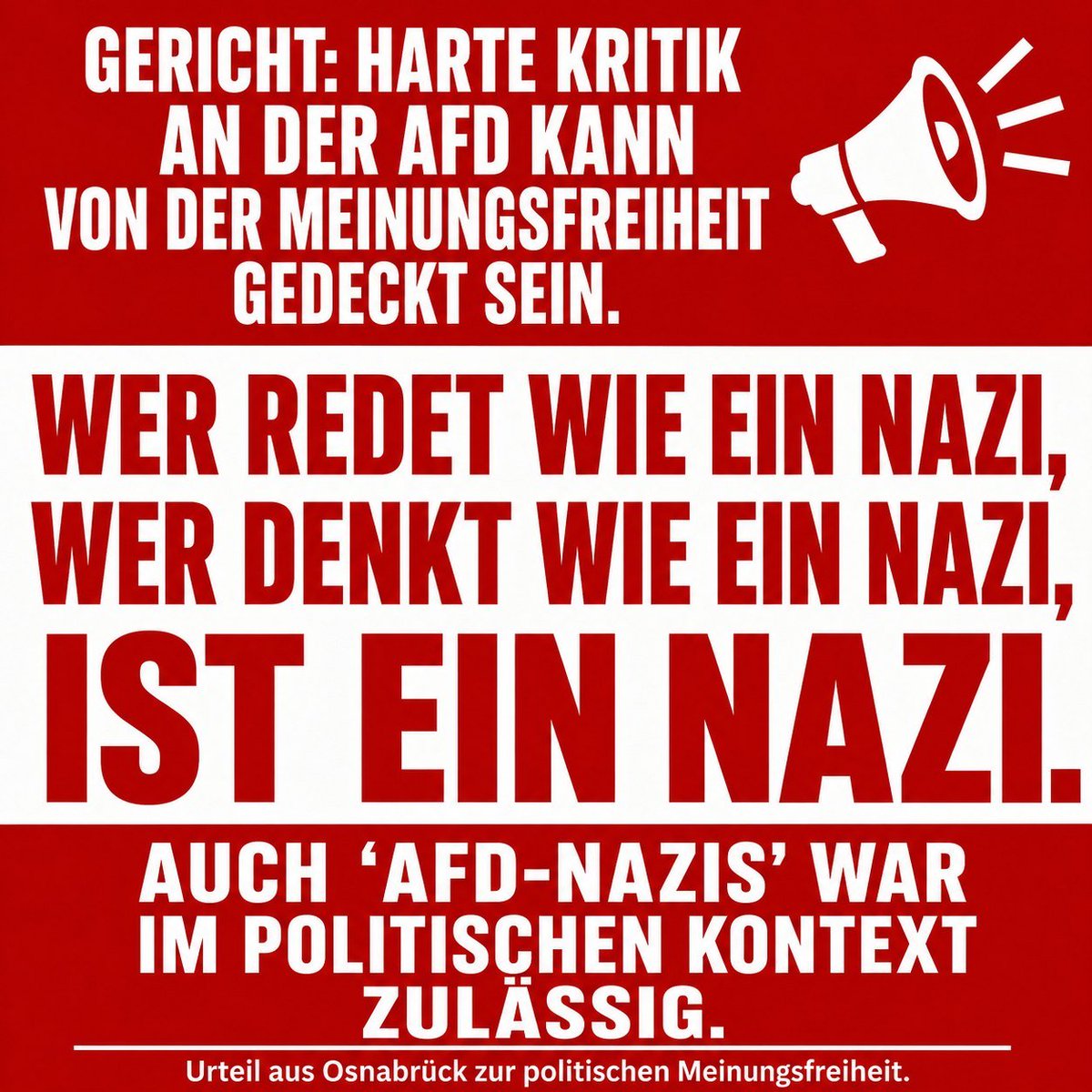 Gegen_die_AfD's tweet photo. AfD schreit „Meinungsfreiheit“, bis man sie beim Namen nennt. Gericht sagt: „#AfDNazis“ kann im politischen Kontext zulässig sein. Auch „Rubelnutte“ war im Fall keine strafbare Beleidigung. Wer austeilt, muss Kritik aushalten. #NaziAfD #Rubelnutte #AfD https://t.co/9sYWNnoHYm