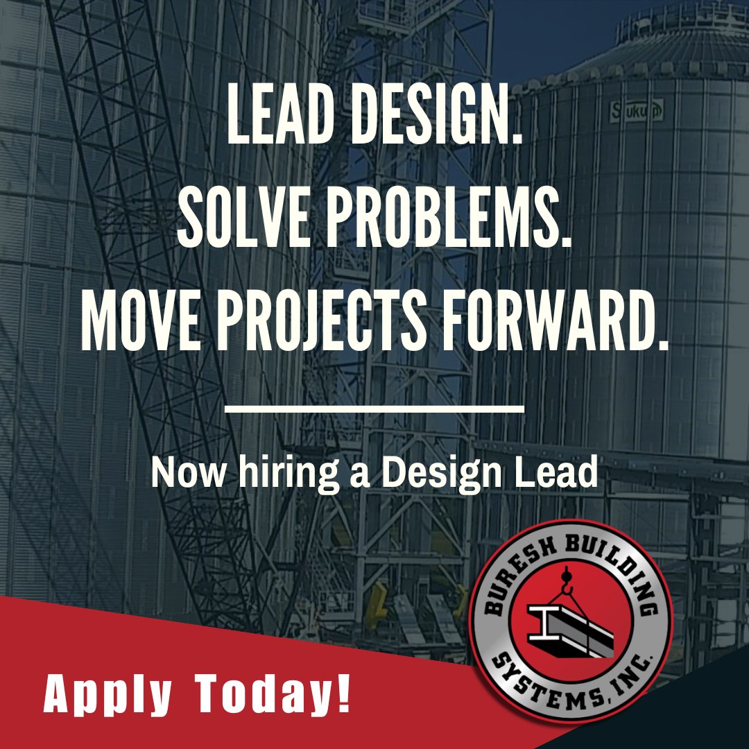 BureshBuildings's tweet photo. Are you ready for the next step in your career? Join our team as a design lead! You'll connect design, engineering, suppliers and internal teams to deliver an efficient project from design through startup.

Learn more and apply https://t.co/3Zj4o2vVnF https://t.co/klfkUYGLAw