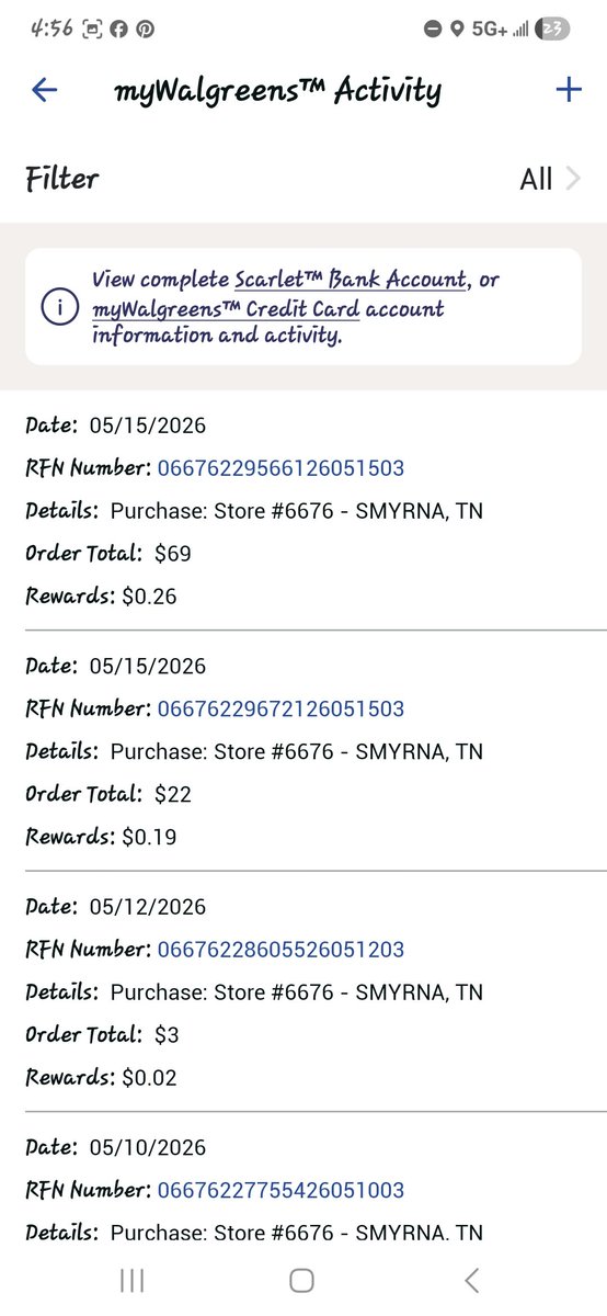 WitchPoison7's tweet photo. @Walgreens does it take longer to recieve rewards now?? I clipped a 10$ reward when I spend over 45$. Spent 69$ and its not showing rewards. https://t.co/gjJirg04pW