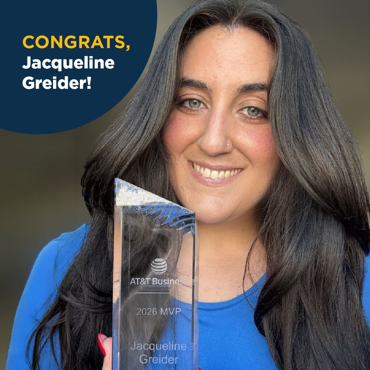 SandlerPartners's tweet photo. Thank you to Jacqueline Greider and the @ATT Specialty Support Team at Sandler Partners for helping Partners navigate complex AT&amp;T opportunities and keep deals moving. Congrats to Jacqueline on being recognized as an AT&amp;T Alliance MVP! https://t.co/R73LG3dCmH