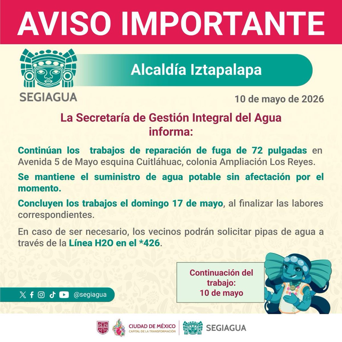 Secretaría de Gestión Integral del Agua tweet media