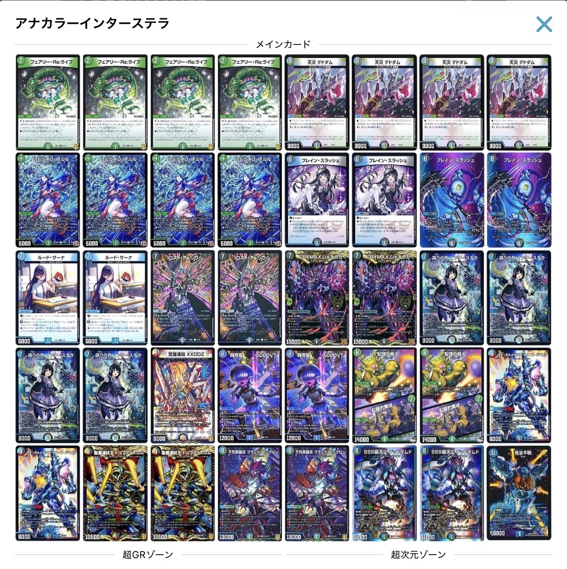 今回の土曜日限定デュエマデッキ紹介はいつも私が使っているアナカラー