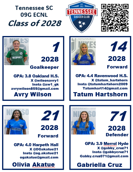 TSC09GECNL's tweet photo. Class of 2028 loading 🔜 #June15 
@WilsonAvry1 @tatum_hartshorn @OGakatue21 @gabby_cruz71  #2028recruits #ECNLPlayoffs #ecnlgirls #DevelopingExcellence
@TNSoccerClub @TSCECNL @tnsoccerclub_GK 
@TheSoccerWire @PrepSoccer @TopDrawerSoccer https://t.co/uhOc0AP4G0