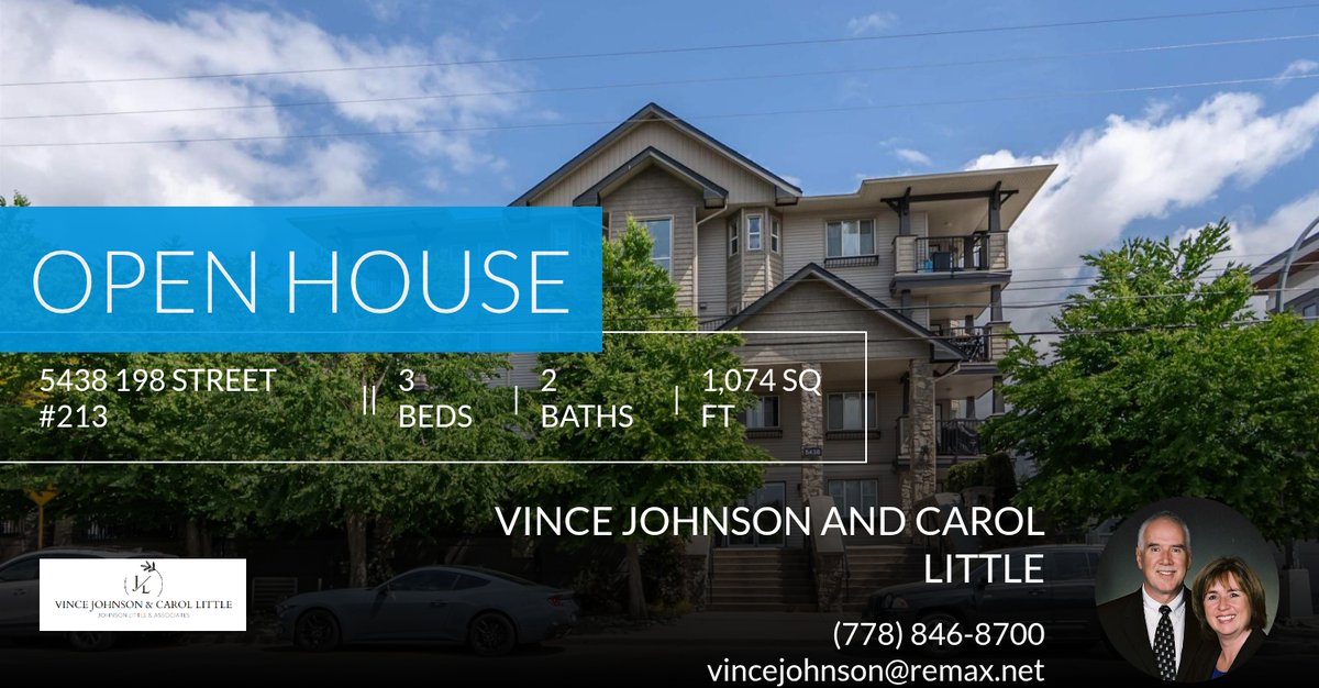 VCAJ's tweet photo. 213, 5438 198 St. LANGLEY  Interested in this property? Attend the upcoming 
OPEN HOUSE Sunday  May 17th at 12:00 - 2:00pm
Contact Lisa to view 604-209-8876

Vince Johnson 778.846.8700 OR Carol Little 604.250.4968 https://t.co/igta3W6k5y https://t.co/8qbWA3Xa74