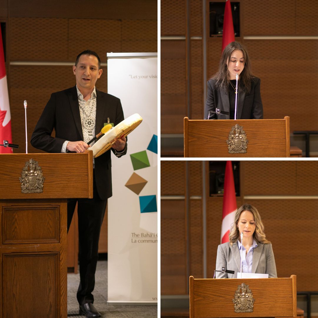 CanadaBahai's tweet photo. Ridván is the most significant period of the Bahá’í calendar, and the reception marked the occasion through engagement in dialogue on themes such as belonging, social cohesion, and community well-being.

Thank you to our co-sponsors for their collaboration with the Bahá’í Community of Canada and their warm presence at the event:

The Honourable Marilou McPhedran, Senator 
The Honourable Judy A. Sgro, P.C., M.P. @honjudysgro 
Ms. Leah Gazan, M.P. @LeahGazan 
Mr. Michael Kram, M.P. @MichaelKramSK  
Ms. Elizabeth May, O.C., M.P. @ElizabethMay 

Thank you also to all of the esteemed guests in attendance, who shared in the joy of celebrating this special occasion with us.