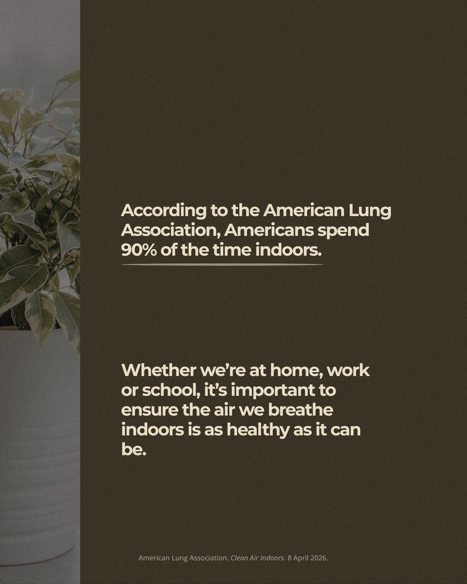 UCAIR_UT's tweet photo. Did you know?

Indoor air can be 2–5 times more polluted than outdoor air. That's significant because Americans spend 90% of their time indoors on average, according to the American Lung Association.

Here's what pollutes indoor air — and what you can do about it. #showucair https://t.co/J8WIEQldrk
