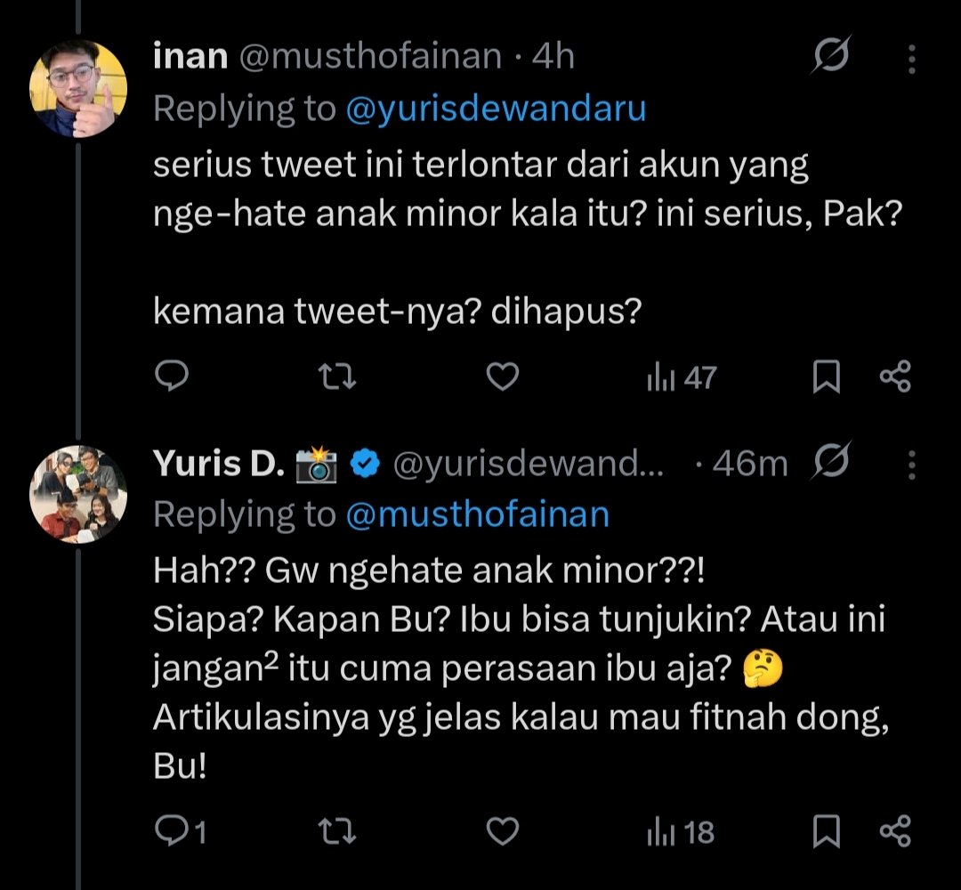 yurisdewandaru's tweet photo. Gara² akun sampah fandom @girumon16 yg asal bacot, sampai memancing akun @musthofainan yg ikutan ngebacot (sempet ragu gendernya lantaran kejulidannya).
Keduanya tipikal wota yg sensian+baperan+ngamukan, gercep reaktif dan ofensif. Yang satu demen tebar fitnah, yg satu gampang ngunyah fitnah. Itulah kenapa ngidol butuh akal sehat, biar gak jadi kayak mereka berdua. Minimal cari tau dulu dari akun mana yg ngtwit dan ngapus 🤣😁 grow up, kids!
