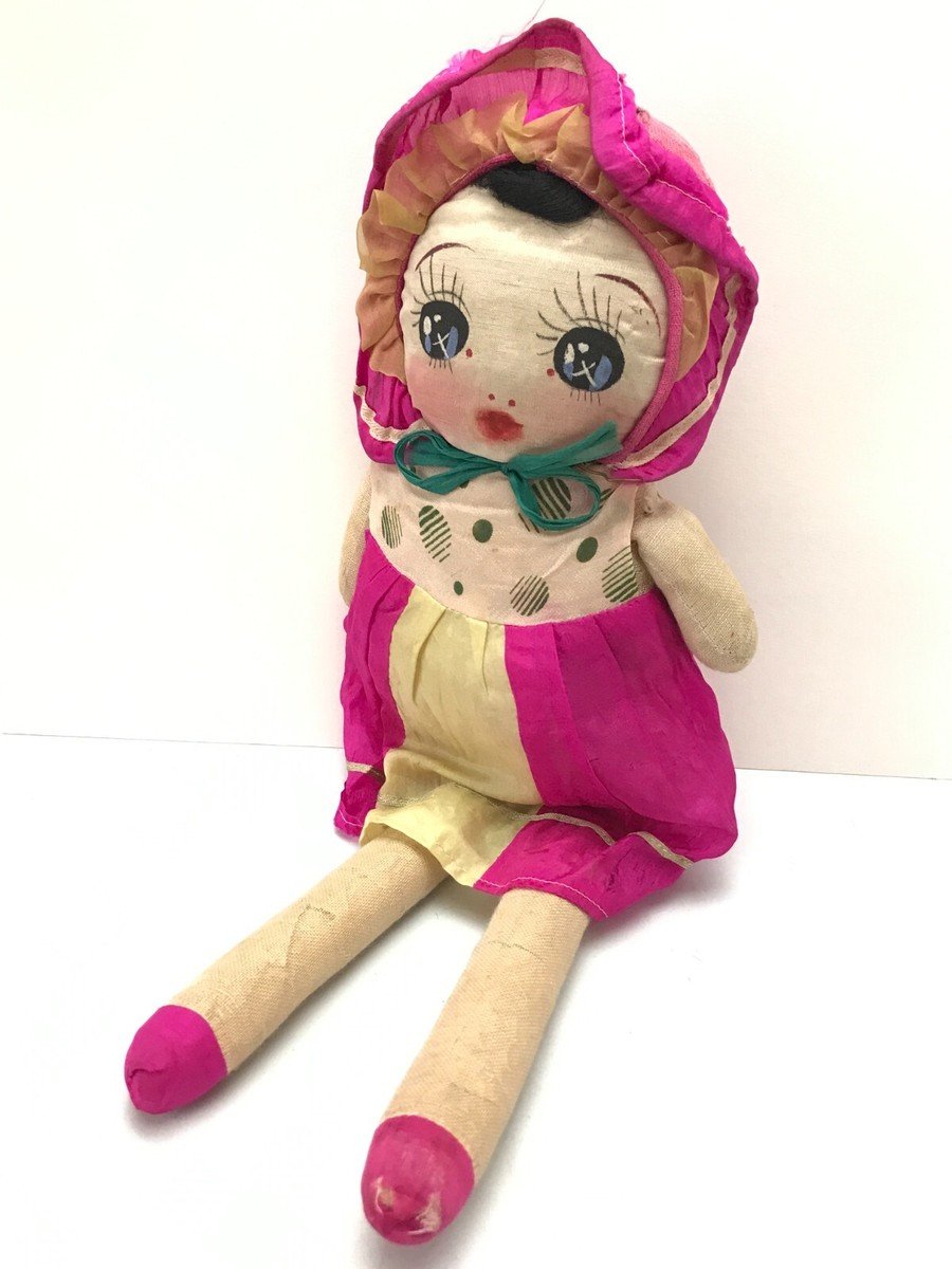 Vintage Japanese Bunka cloth doll 1920-40