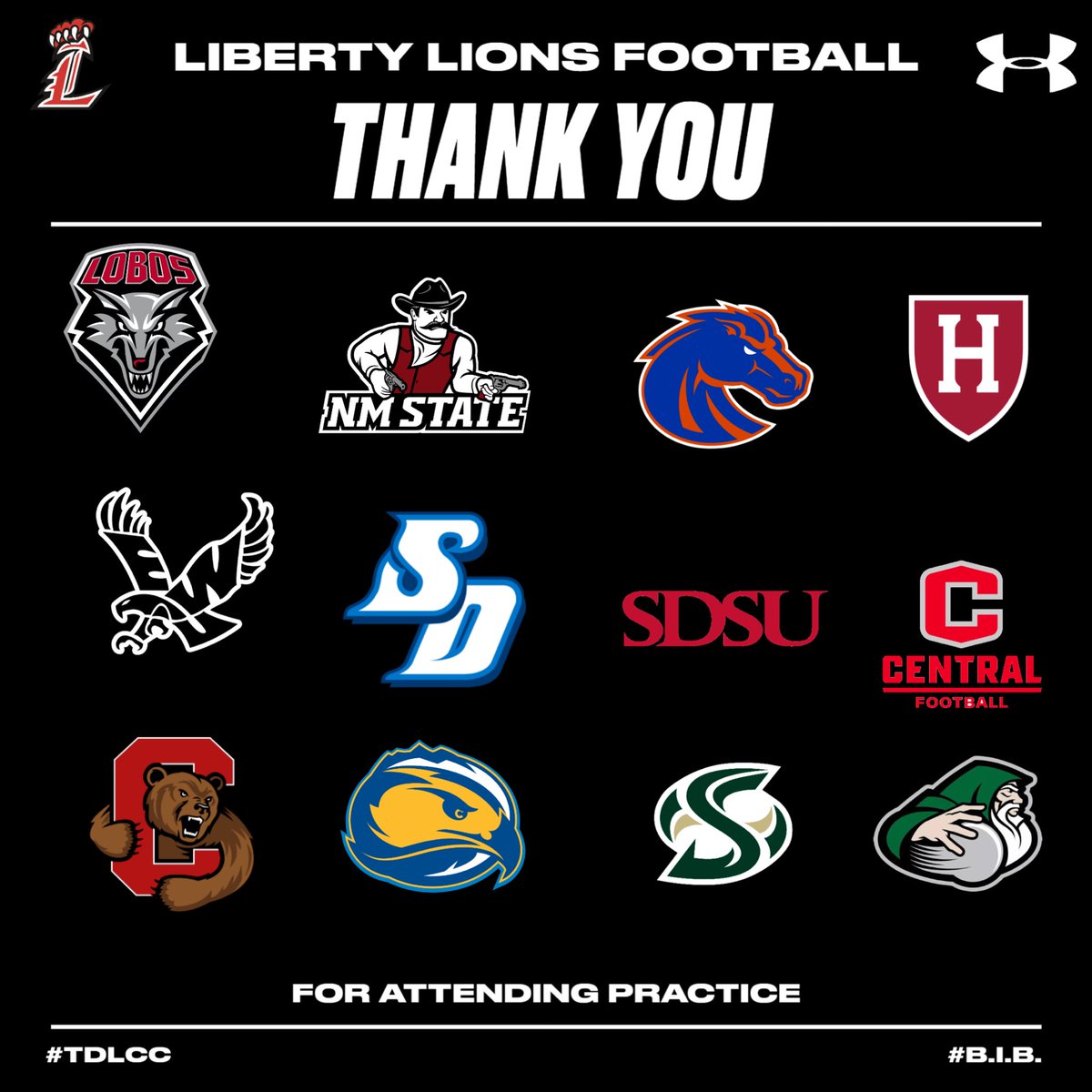 LibertyFBLions's tweet photo. Thank you to all the coaches and schools who visited with our student athletes during spring ball this week!

@coachthomasfb 

#TDLCC  #BIB https://t.co/m88jpUoyeq