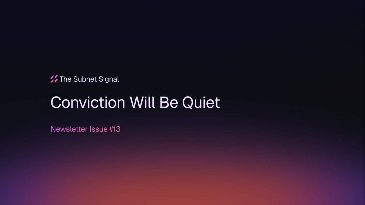 manifoldlabs's tweet photo. This week's issue of The Subnet Signal: Conviction ships next week.  

→ Why most challenges are irrational to attempt   

→ The flow tweak starves the same subnets conviction exposes   

→ At the top it's a trust signal. At the bottom it clears dead seats https://t.co/WyHi36Fv0V