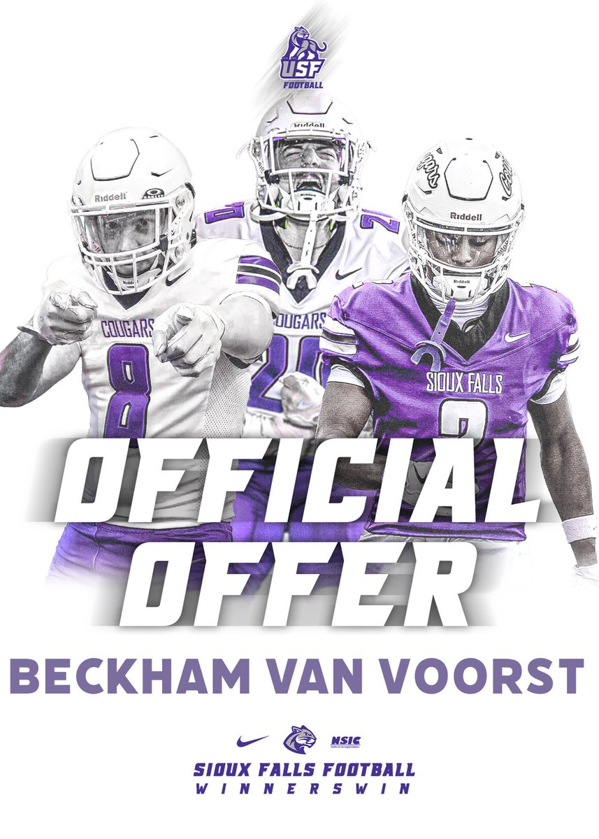 beckham_VV's tweet photo. After a great conversation with @CoachJ_USF I’m grateful to receive my first offer from the University of Sioux Falls!! 

@cooperhawksFB @612Qs @JimGlogowski @Coach_Lueds https://t.co/Qnf07PpNow