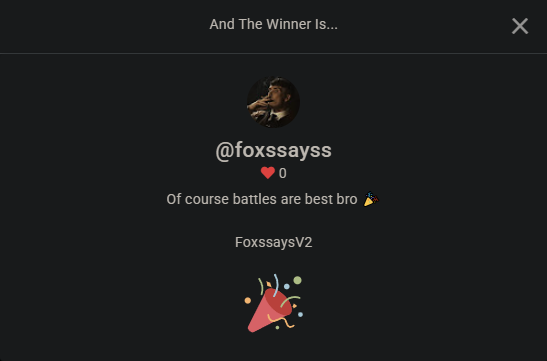 JohnCS's tweet photo. Congratulations @foxssaysV2 https://t.co/YEVeW62kiG