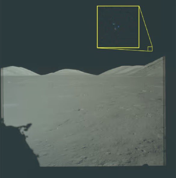 ConchaVlc34339's tweet photo. Uno d los más llamativos es el avistamiento de los astr. del #Apolo12, 2dos en llegar a la #Luna. En su exploración vieron luces brillantes en el cielo. El Pentágono publicó foto inédita de los destellos y la transcripción: “¿Ves esas luces? Son partículas o destellos de la luna https://t.co/D3u7jEtb3c