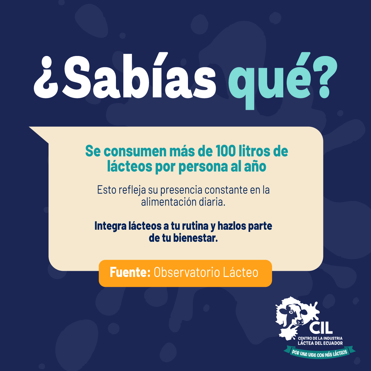CIL_Ec's tweet photo. Los hábitos de consumo reflejan cómo los alimentos forman parte de la vida diaria.​

Entenderlos permite tomar decisiones más informadas sobre nuestra alimentación.​

#CILEcuador #PorUnaVidaConMásLácteos 🥛 https://t.co/yK8xl70Idp