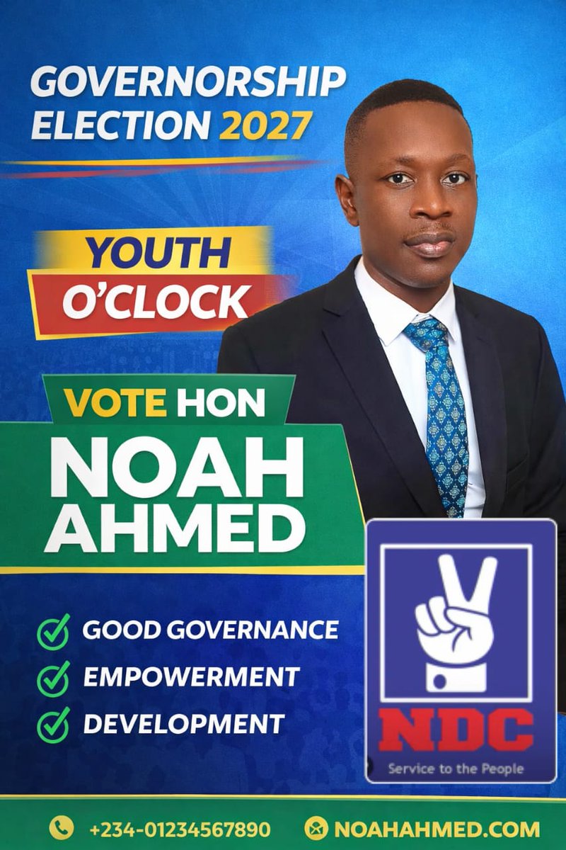 HonNoah93's tweet photo. Peter Obi must not repeat the mistake many leaders made by ignoring credible, grassroots-driven young leaders until it was too late. Hon Noah Ahmed is not just another aspirant — he is the voice of the struggling youths, the symbol of hope for Taraba State, and a product of the streets who understands the pains of ordinary Nigerians.

At a time when young people are losing faith in leadership, endorsing Hon Noah Ahmed as the NDC Governorship Aspirant for Taraba State will prove that the Obedient Movement truly believes in youth inclusion, competence, and grassroots transformation.

Hon Noah Ahmed has consistently stood with the people — empowering youths, supporting education, assisting the sick, promoting agriculture, and speaking boldly against bad governance. His movement is built on the energy of the masses, not political godfathers.

If Peter Obi truly desires a New Nigeria driven by visionary youths, then supporting Hon Noah Ahmed is a strategic step toward building that future in Taraba State.

The youths are watching.
The grassroots are ready.
Taraba is waiting.

Support the Youth.
Support the Future.
Support HON NOAH’ AHMED — Youth Governor 2027.