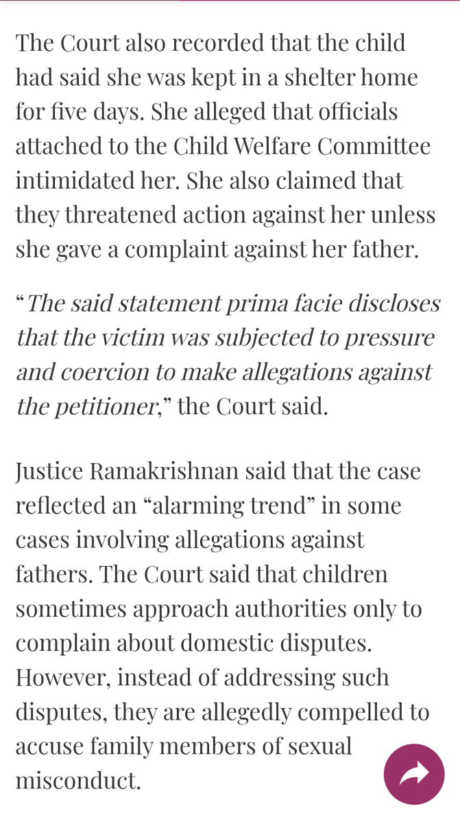 imra_mra's tweet photo. #IncredibleIndia 

In this case, a father used to scold his daughter for using her phone all day. Frustrated, the girl called the Child Welfare Committee, and the Committee allegedly intimidated her into filing a POCSO case against her own father. As a result, the father had to spend nearly a month in jail.

Now tell me, who was actually exploited here the father who went to jail, or the daughter who filed a false POCSO case against her own father?

According to the court, the girl suffered mental harassment, and therefore she should receive ₹1 lakh as compensation. Another notable point is that there is no mention of the girl’s mother at all. Did she really have no role in this entire incident?

I probably shouldn’t say this, but situations like these can sometimes encourage the misuse of laws in the future. Anyway, the CWC officials have also been pulled up.

After reading this order, one can easily understand that in India, filing a false case is easier than ordering a PIZZA.

However, the father will still have to face social humiliation because he has only been granted bail the case is still ongoing. Who knows when the girl may change her statement in the future, or when someone may influence her testimony.

@rashtrapatibhvn

https://t.co/YKeN0LzYMJ