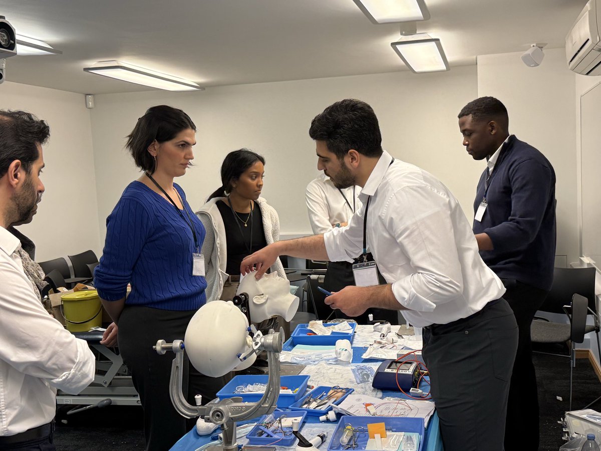 QS_SimCentre's tweet photo. The afternoon of the Hydrocephalus Simulation Course 2026, with brilliant lectures from Mr Laurence Watkins and Mr Ahmed Toma and a range of hydrocephalus stations including:

Foramen Magnum Decompression (FMD)
Neuro-navigation 
ICP bolt insertion 
Management of different shunt valves 

What an amazing day, thank you to all the attending delegates and of course the committee and faculty!