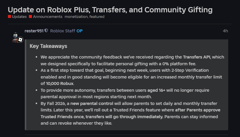 Starting next week, Roblox will increase the Monthly Amount of Robux ...