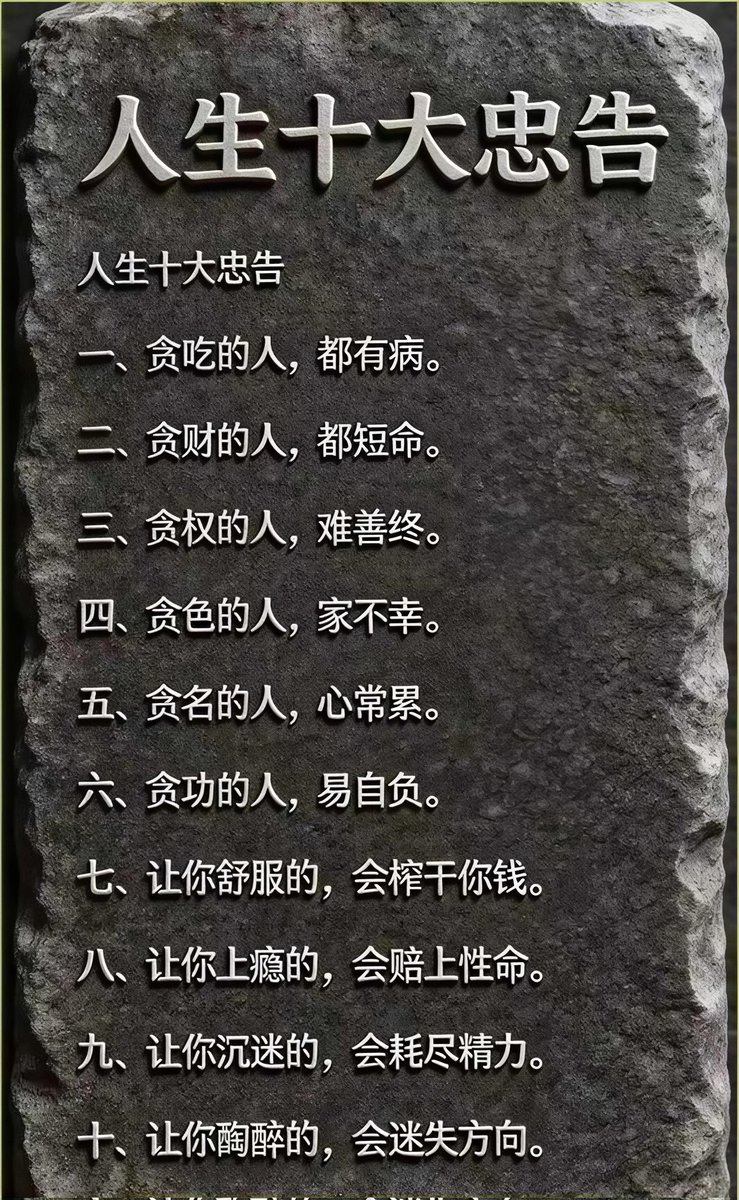 chukuang2018's tweet photo. 人生十大忠告。 https://t.co/jMq9jeJbZi