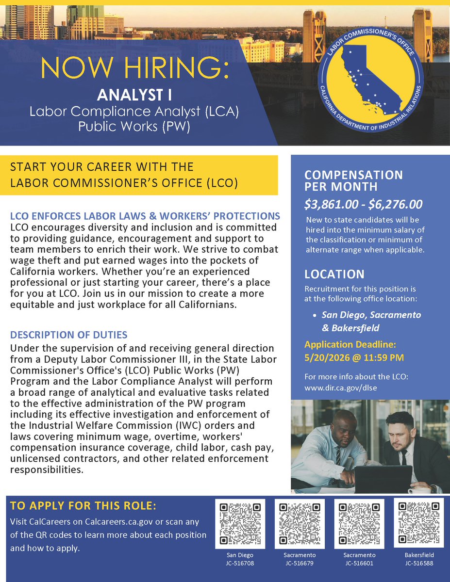 California Department of Industrial Relations tweet media