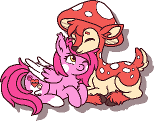 eevee_bell's tweet photo. A cute art me and my gf made of our mlp sons. My mushroom buck, and her adorable bat pony (my little doe~) ❤️ https://t.co/DjhsX4PRbH