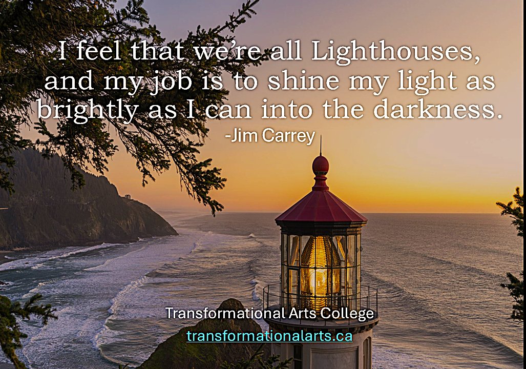 TransformArts's tweet photo. I feel that were all Lighthouses, and my job is to shine my light as brightly as I can into the darkness.
-Jim Carrey https://t.co/g85MJVxZK6