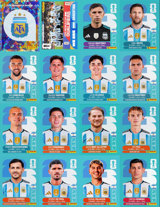 FinoYossen's tweet photo. Las figuritas de la Selección Argentina del Album del Mundial. https://t.co/nkXFzyAp3z
