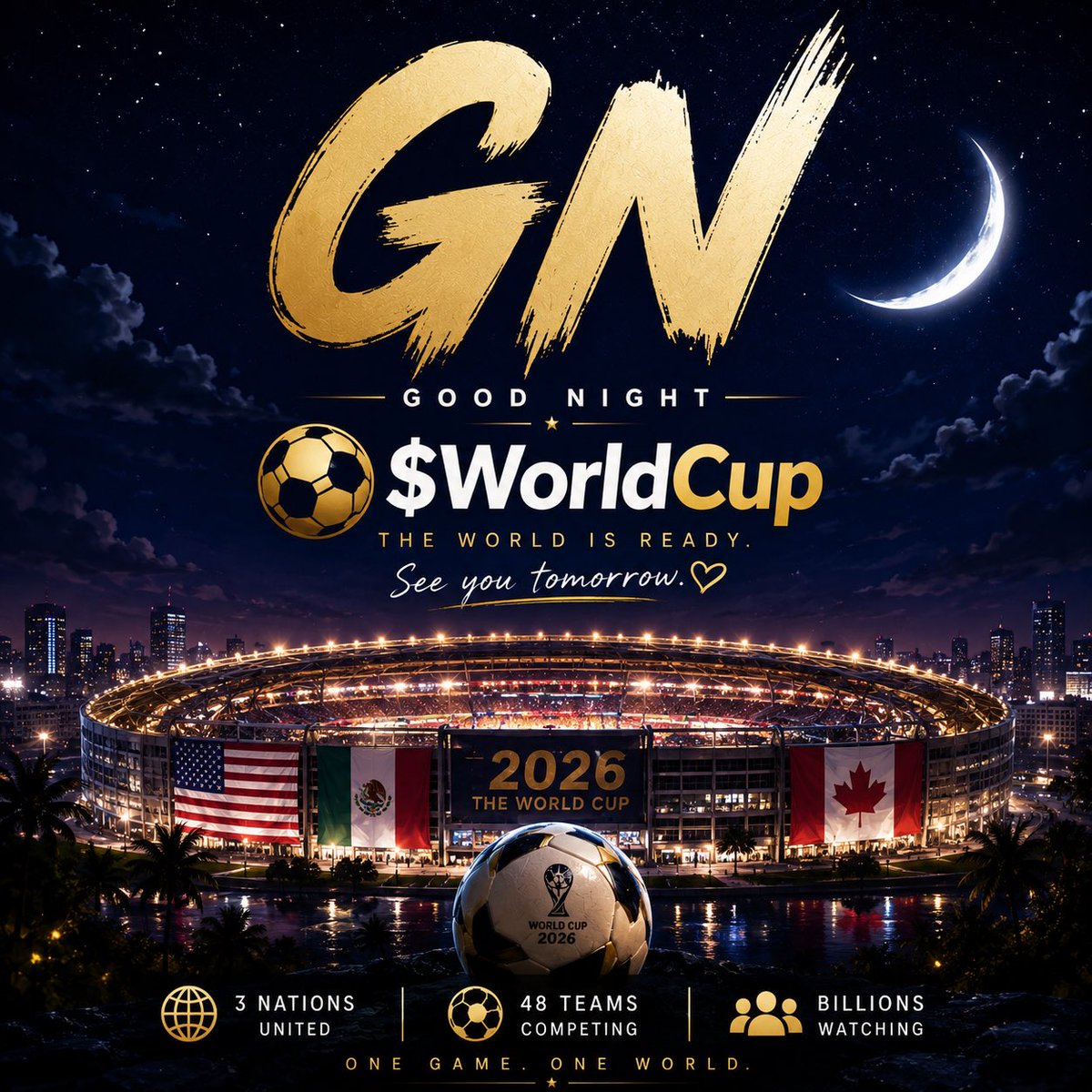 WorldCup_token's tweet photo. GN $WorldCup 🌙⚽️

Another day closer to the biggest World Cup in history. 🏆 https://t.co/CueEm0UUkH