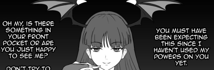 Croppedrule342's tweet photo. Cropped post 11, 
the character in this art piece is morrigan aensland from darkstalkers, 
the art is by @HaganeRyusuke https://t.co/6zT9Ey0vcE