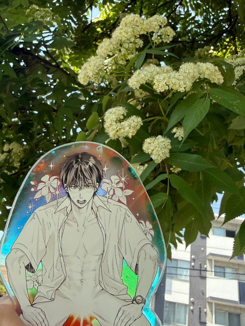 栗の花🌰とボタンサクラ🌸と鏡巳くん🐍 