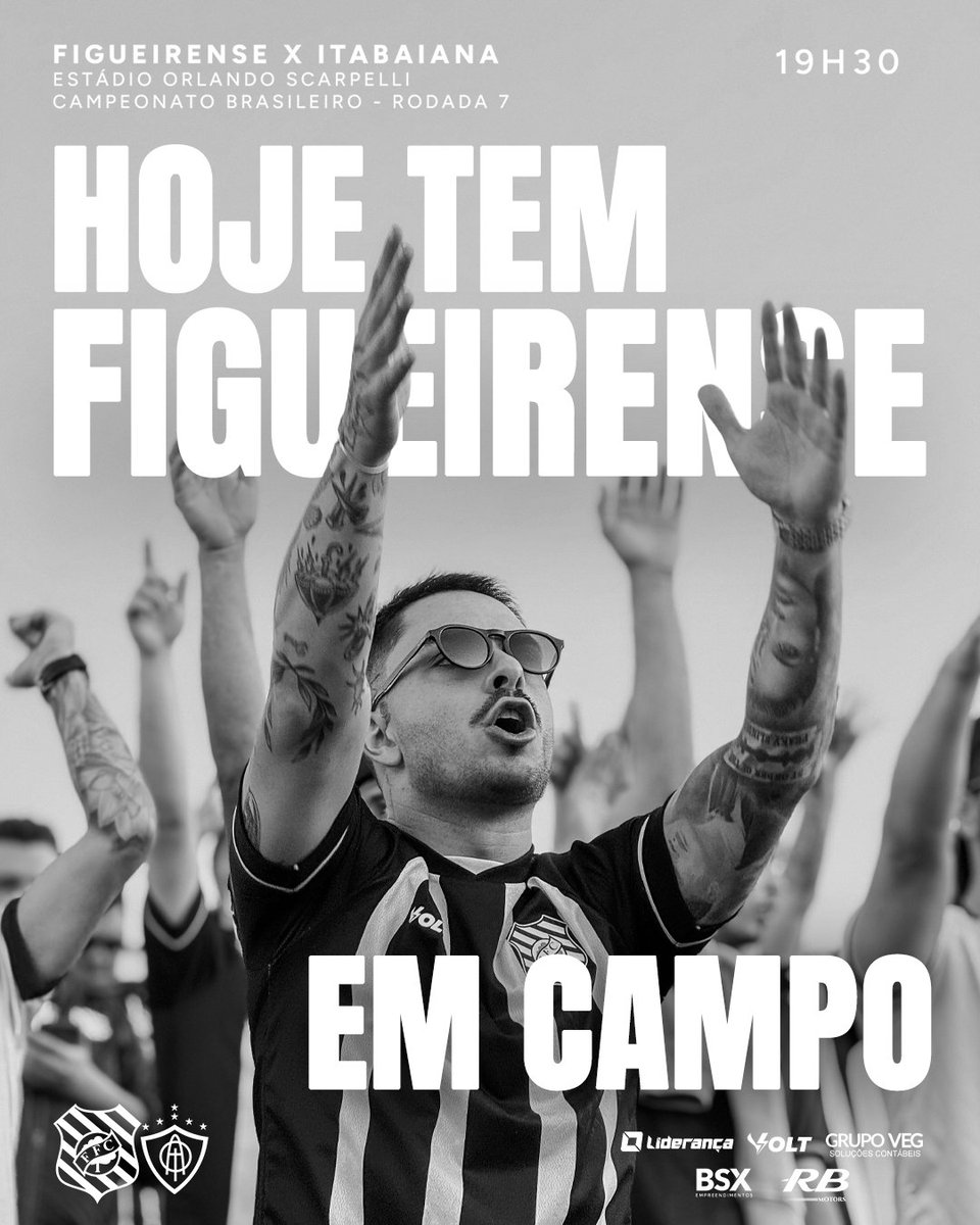FigueirenseFC's tweet photo. HOJE TEM FIGUEIRA!🌪️
⠀
É dia de Figueira em campo no Scarpellão.
⠀
Vamos em busca da segunda vitória consecutiva, Nação Alvinegra! 
⠀
🆚 Itabaiana
📍 Orlando Scarpelli
⏰ 19h30
🏆 Campeonato Brasileiro - Rodada 7
📺 SportyNet e Canal do Benja
⠀
#FIGxITA
#CampeonatoBrasileiro https://t.co/DAU7kcIZzA